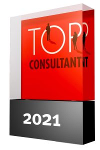 Auszeichnung Trophäe TOP Consultant 2021 für Unternehmensberatung Wenzel DIN 14675 Zertifizierung